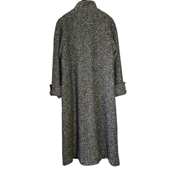 Vintage Bert Newman Tweed Coat Womens 6 Black Tan Dark Academia Preppy Classic - Picture 4 of 16